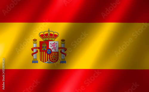 3D rendering of the waving flag Spain
