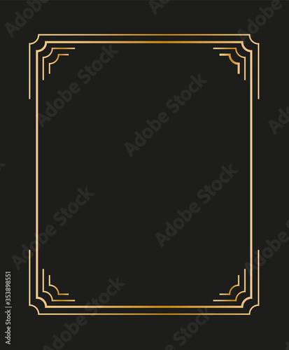 Vector illustration of art deco borders and frames. Creative pattern in the style of the 1920s for your design. EPS