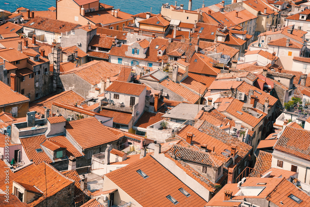Red rooftops in sunny Piran