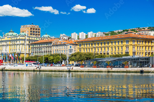 Croatia, beautiful city of Rijeka, seascape and skyline of the city center 