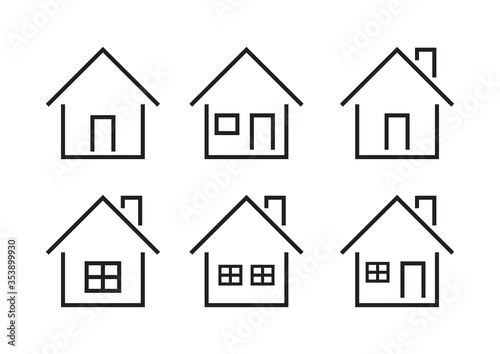 set of home icons isolated on white background. vector illustration.