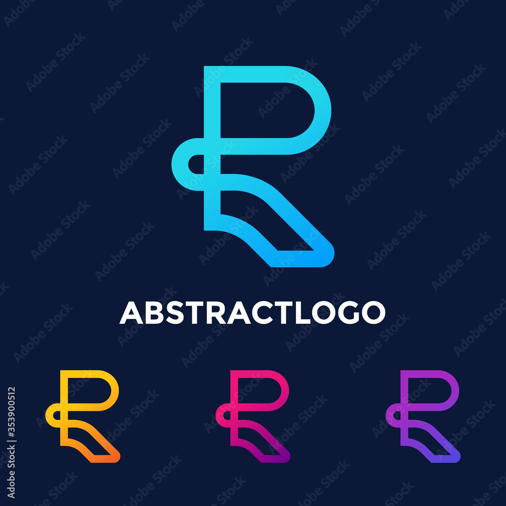 R Letter Unique Minimal Creative Style business logo Design Template Vector Icon. R Letter Unique Minimal Creative Style business logo Design Template Vector Icon.