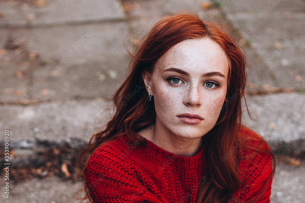 Portrait woman natural face freckles casual female outdoor close up portrait lifestyle beauty girl Portrait woman natural face freckles casual female outdoor close up portrait lifestyle beauty girl