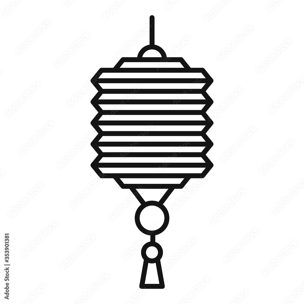Obraz premium Party chinese lantern icon. Outline party chinese lantern vector icon for web design isolated on white background