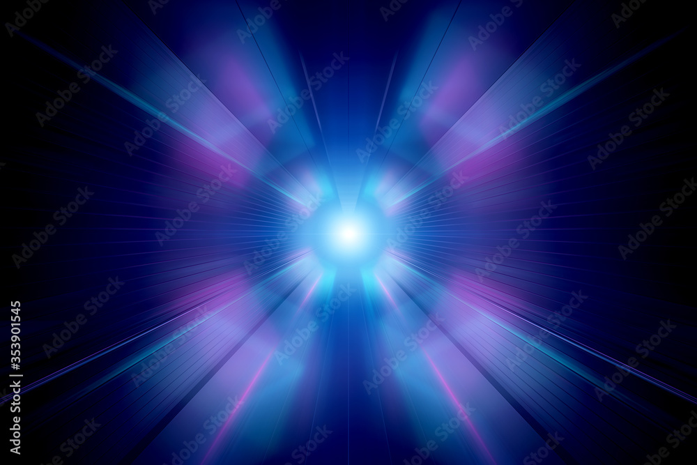 Abstract zoom effect in blue and pink neon tunnel background Abstract zoom effect in blue and pink neon tunnel background