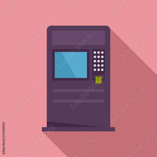 Cash atm icon. Flat illustration of cash atm vector icon for web design