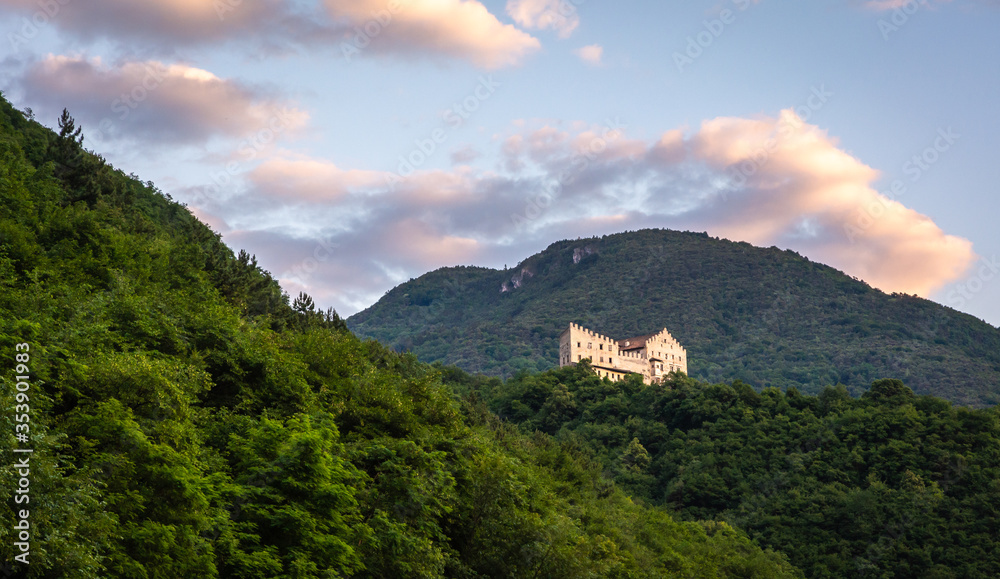 Monreale Castle in San Michele all'adige, Adige Valley - northern Italy - Konigsberg medieval castle