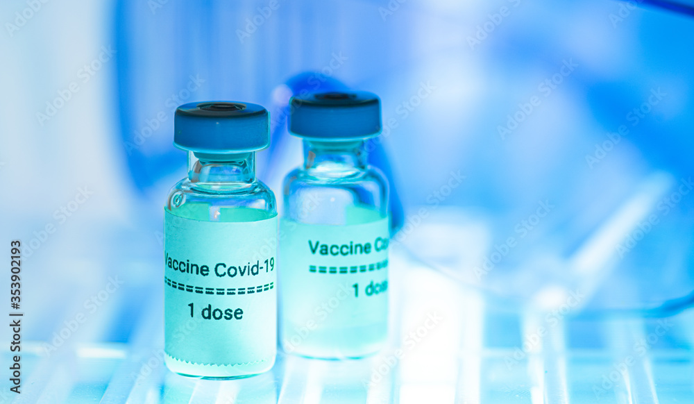 Vaccine coronavirus(Covid-19) bottles for testing in laboratory Vaccine coronavirus(Covid-19) bottles for testing in laboratory