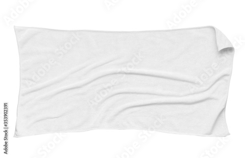 White beach towel isolated white background