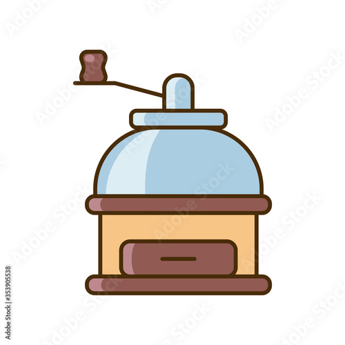 retro metal coffee mill, color icon