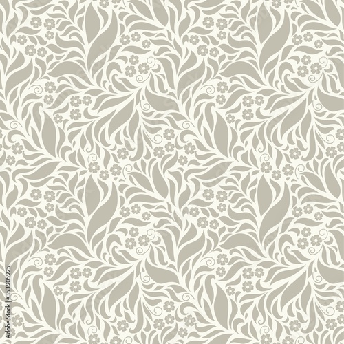 seamless abstract grey floral background