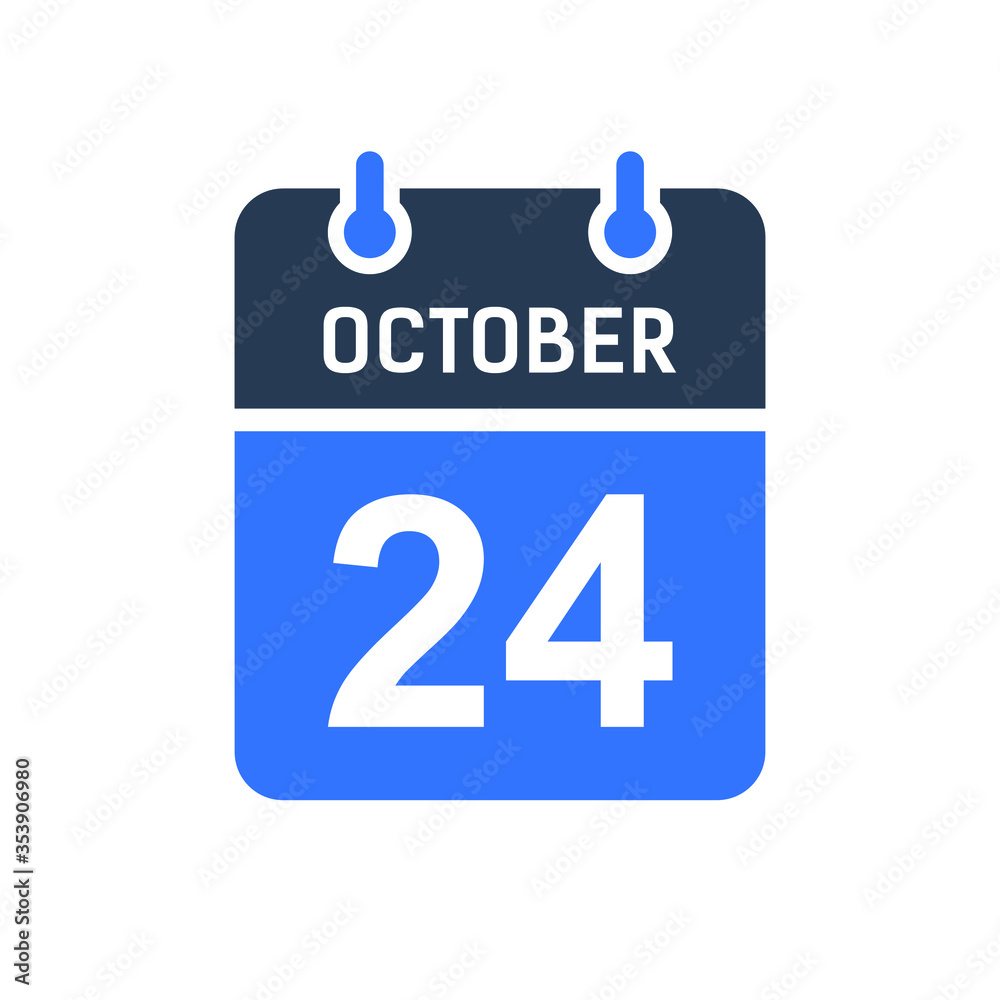 October 24 Calendar Date Icon, Event Date Icon, Calendar Date, Icon Design Vector Graphic October 24 Calendar Date Icon, Event Date Icon, Calendar Date, Icon Design Vector Graphic