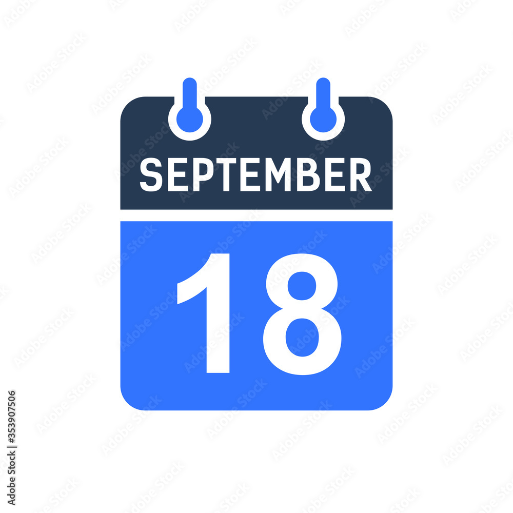 September 18 Calendar Date Icon, Event Date Icon, Calendar Date, Icon Design Vector Graphic September 18 Calendar Date Icon, Event Date Icon, Calendar Date, Icon Design Vector Graphic