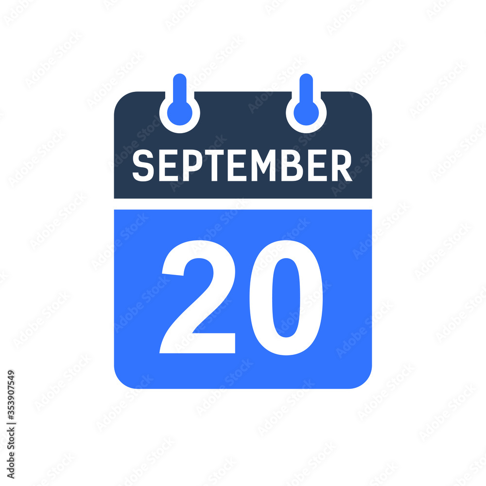 September 20 Calendar Date Icon, Event Date Icon, Calendar Date, Icon Design Vector Graphic September 20 Calendar Date Icon, Event Date Icon, Calendar Date, Icon Design Vector Graphic