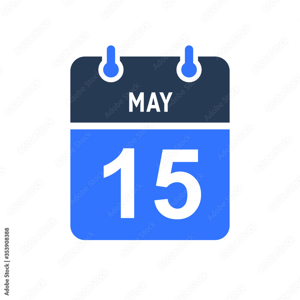 May 15 Calendar Date Icon, Event Date Icon, Calendar Date, Icon Design Vector Graphic May 15 Calendar Date Icon, Event Date Icon, Calendar Date, Icon Design Vector Graphic