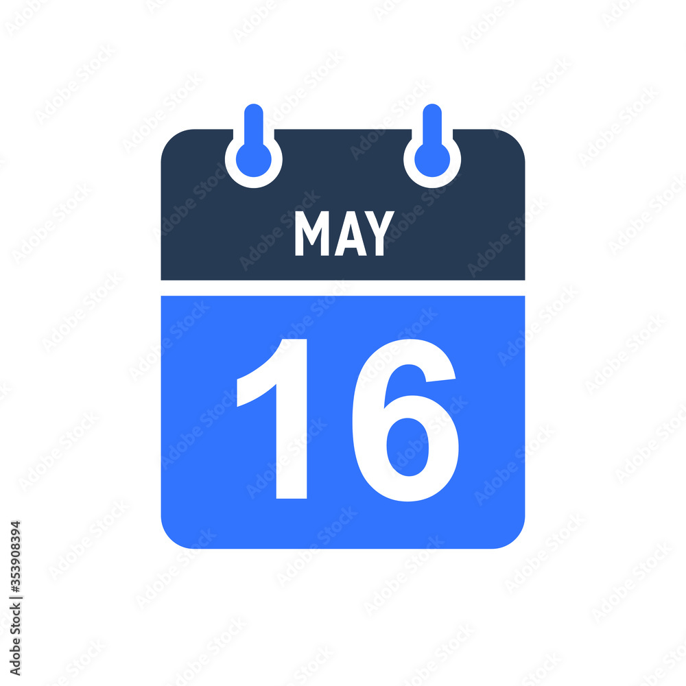 May 16 Calendar Date Icon, Event Date Icon, Calendar Date, Icon Design Vector Graphic May 16 Calendar Date Icon, Event Date Icon, Calendar Date, Icon Design Vector Graphic
