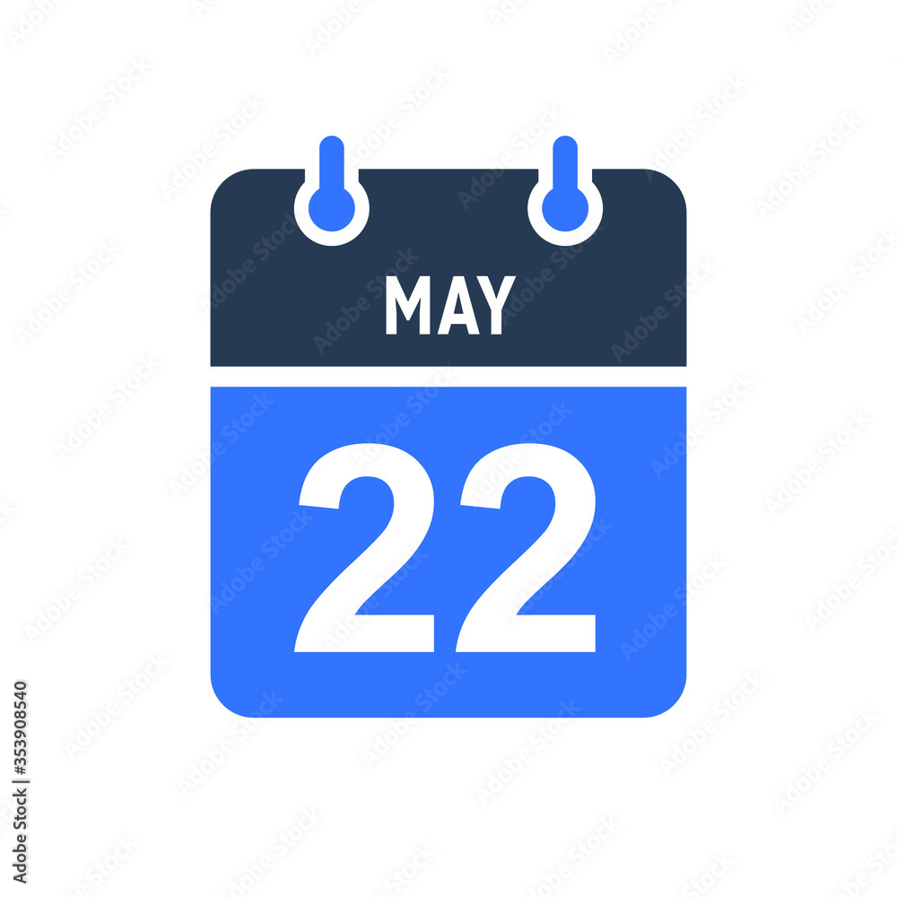 May 22 Calendar Date Icon, Event Date Icon, Calendar Date, Icon Design Vector Graphic May 22 Calendar Date Icon, Event Date Icon, Calendar Date, Icon Design Vector Graphic