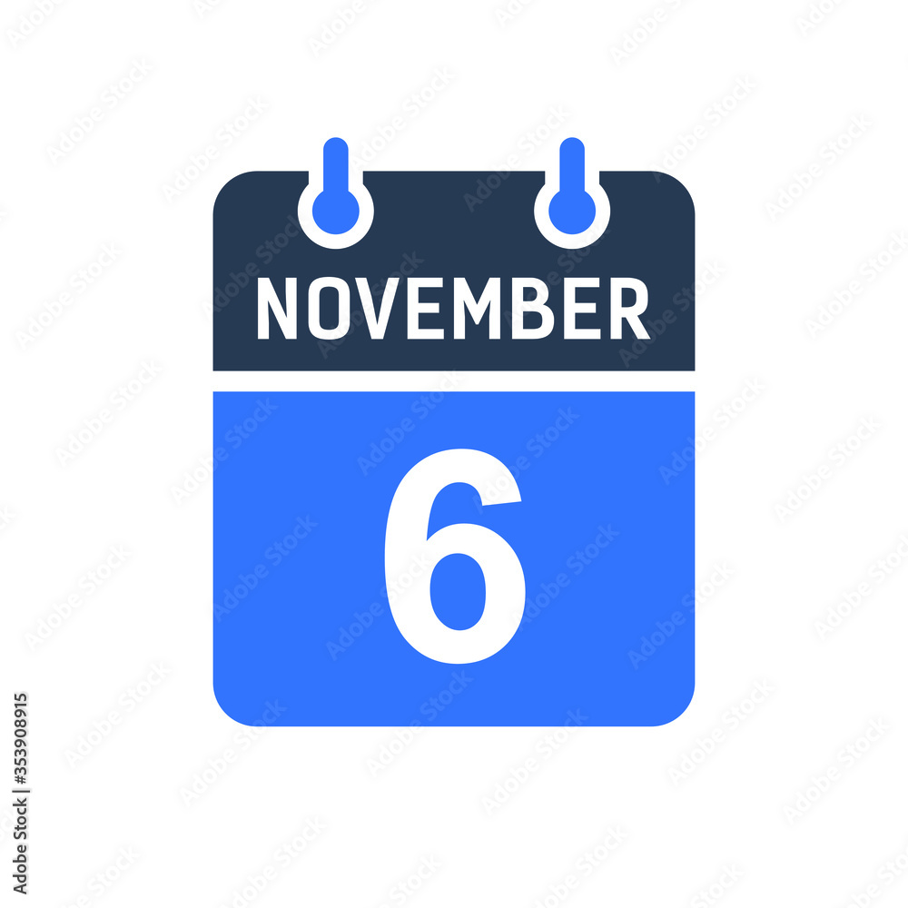 November 6 Calendar Date Icon, Event Date Icon, Calendar Date, Icon Design Vector Graphic November 6 Calendar Date Icon, Event Date Icon, Calendar Date, Icon Design Vector Graphic