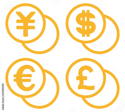 通貨記号とコインセット