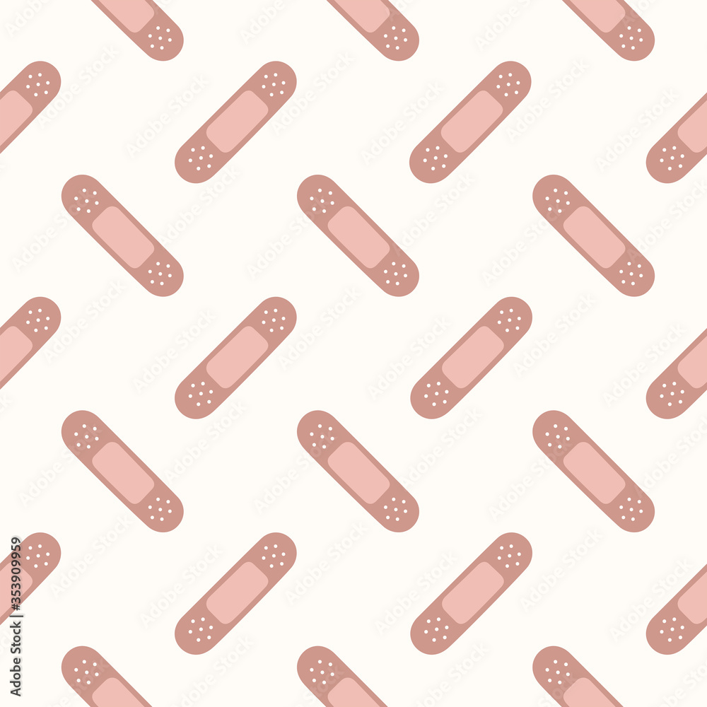 Cute hand drawn adhesive bandage seamless pattern Cute hand drawn adhesive bandage seamless pattern