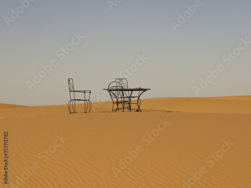 Iron table in Sahara Desert