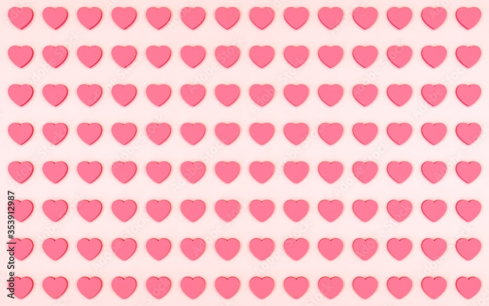 pattern of red hearts 3d render pattern of red hearts 3d render