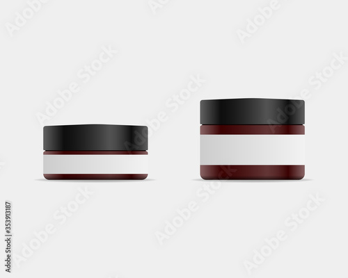 Blank cosmetic package container for creme. Packaging mockup template. Beauty product design. Mockup vector isolated. Template design. Realistic vector illustration.