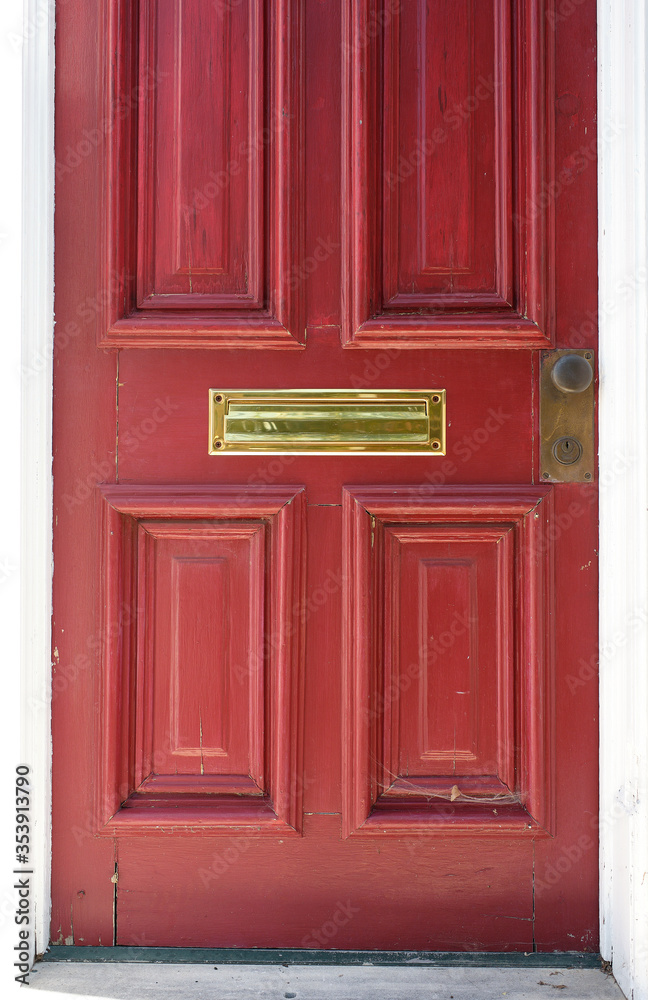 Red Colonial Door in historic old New Castle Delaware Red Colonial Door in historic old New Castle Delaware