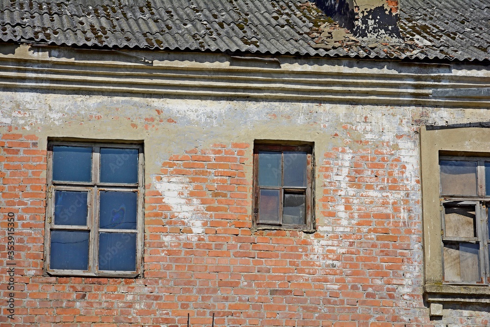 Windows and doors. Village Korenevka in the Gomel region. Gomel region. Belarus.