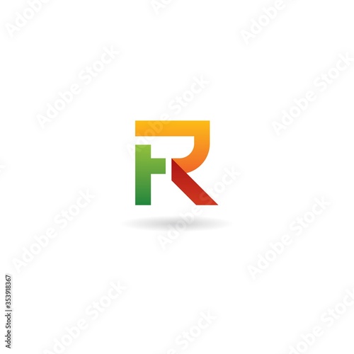 initial r f logo design vector element template