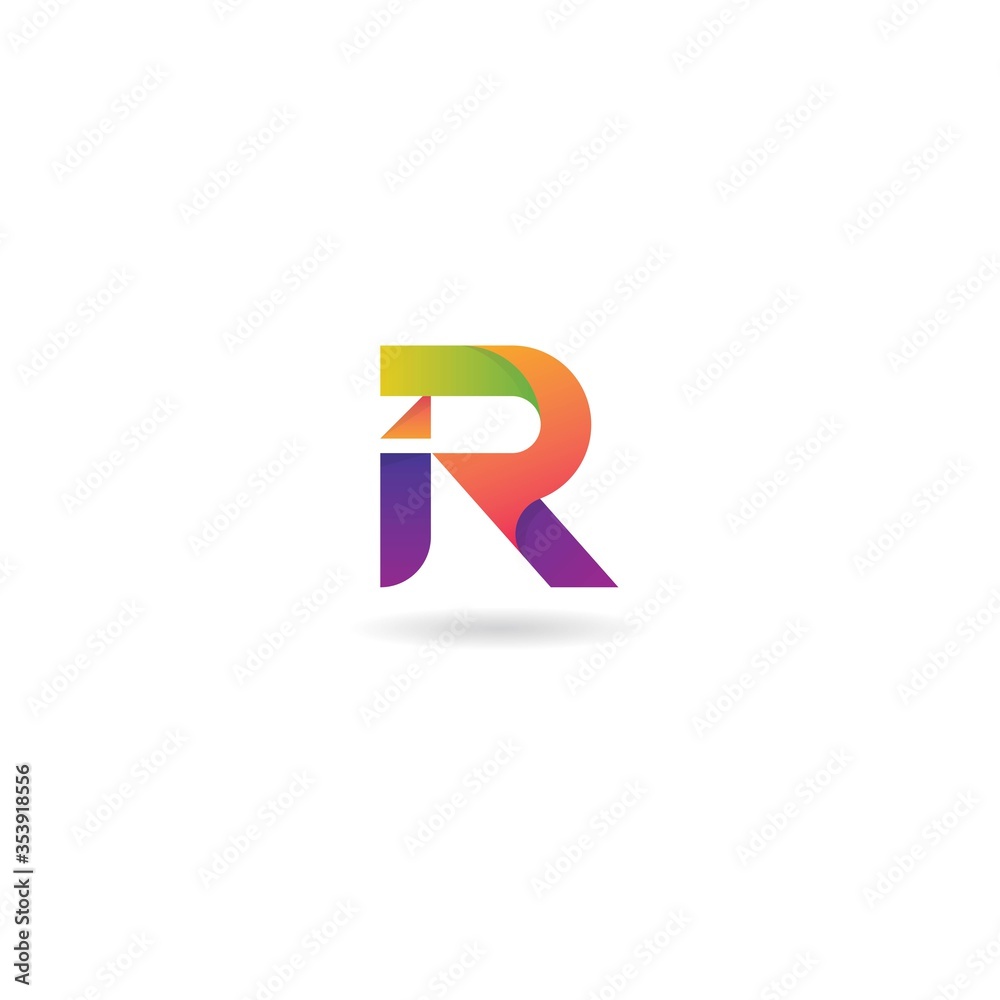 initial r with abstract logo design vector element template initial r with abstract logo design vector element template