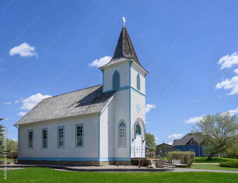 Historic Lutheran Church in the town of Markerville, Alberta, Canada