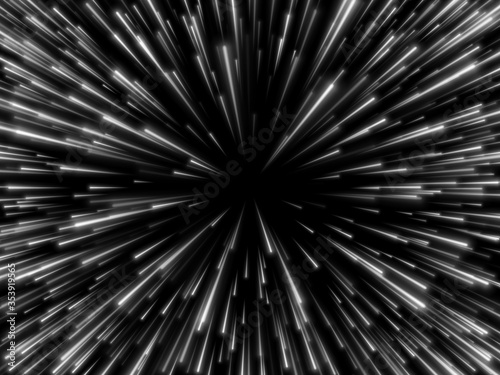 Space speed. Abstract starburst dynamic lines or rays. Vector illustration