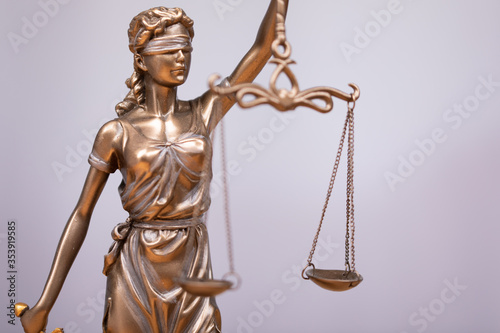 Face of lady justice or Iustitia - The Statue of Justice.