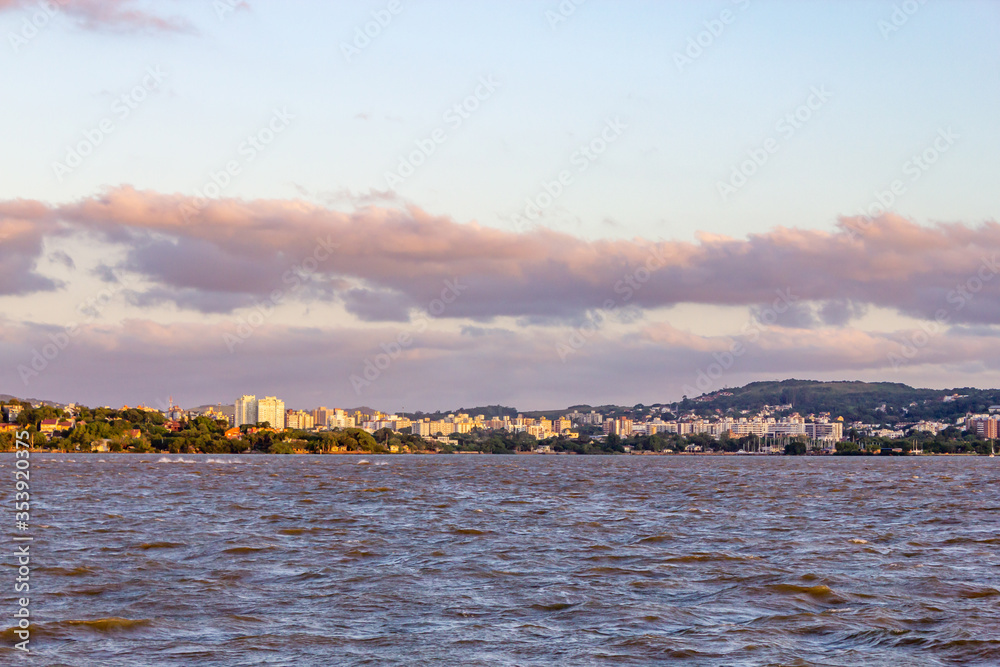 Guaiba lake with Porto Alegre in background