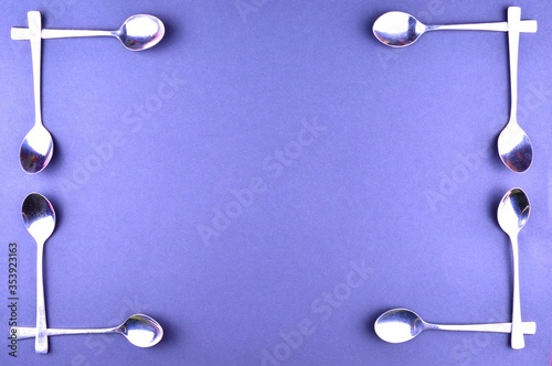 flyer blank with cutlery. lilac cafe restaurant
spoon fork knife table