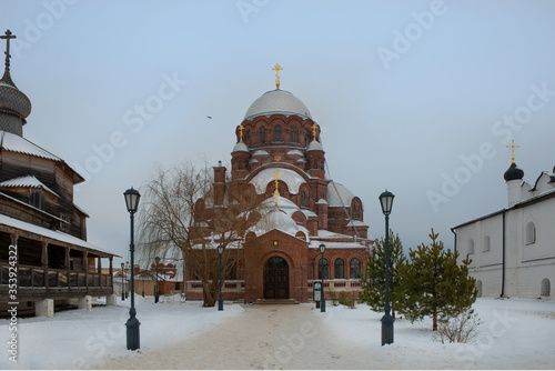 Cathedral of the Icon of the Mother of God Joy of All Who Sorrow 1906 in in Saint John the Baptist Monastery, Sviyazhsk island, Russia.