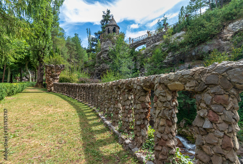 In the village of La Pobla de Lillet in Catalonia there is this beautiful garden made by Gaudi with incredible details.