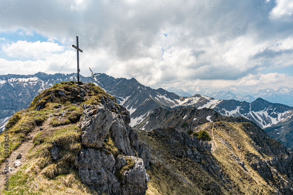 Fototapeta premium Mountain tour in the Allgau Alps