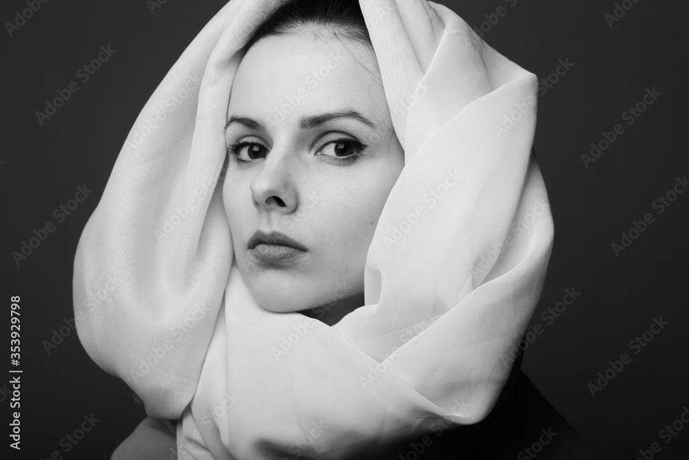 beautiful young girl black and white portrait beautiful young girl black and white portrait