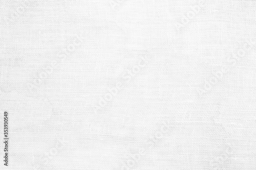 White Coarse Burlap Canvas Texture Background with Water Stains.