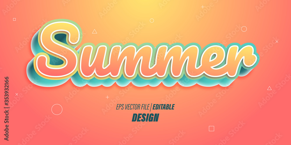 Editable 3D text effect with bright orange gradient colors with playful themes for posters, banners and website promotions.