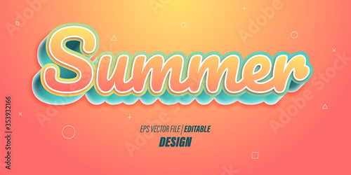 Editable 3D text effect with bright orange gradient colors with playful themes for posters, banners and website promotions.