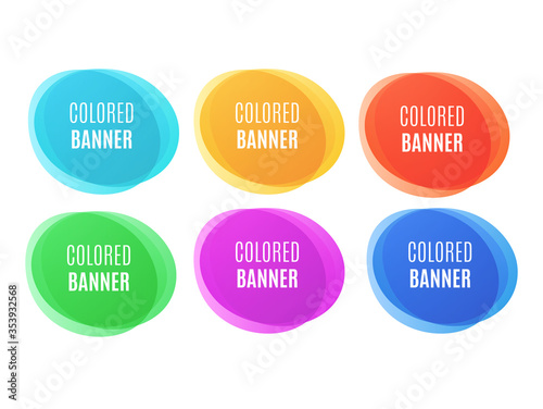 Round abstract colored colorful shape banner icon isolated on white background vector stock illustration.