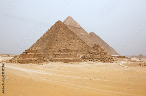 The pyramids of Giza  Menkaure  Khafre  and Khufu