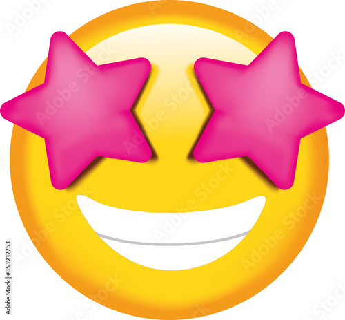 Vector emoji. Face. Happy. Emoji. Cute emoticon isolated on white background.