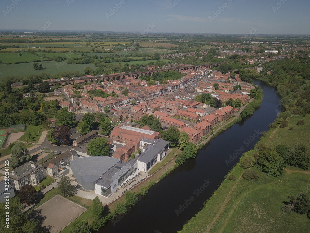 Drone photo of the Yorkshire Market Town of Yarm, North Yorkshire