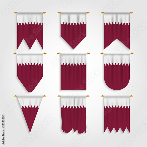 Qatar Flag in Different shapes, Flag of Qatar in Various Shapes