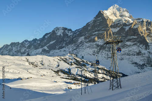 Cable from Grindelwald to Grindelwald First in Switzerland