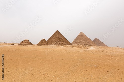 The pyramids of Giza  Menkaure  Khafre  and Khufu